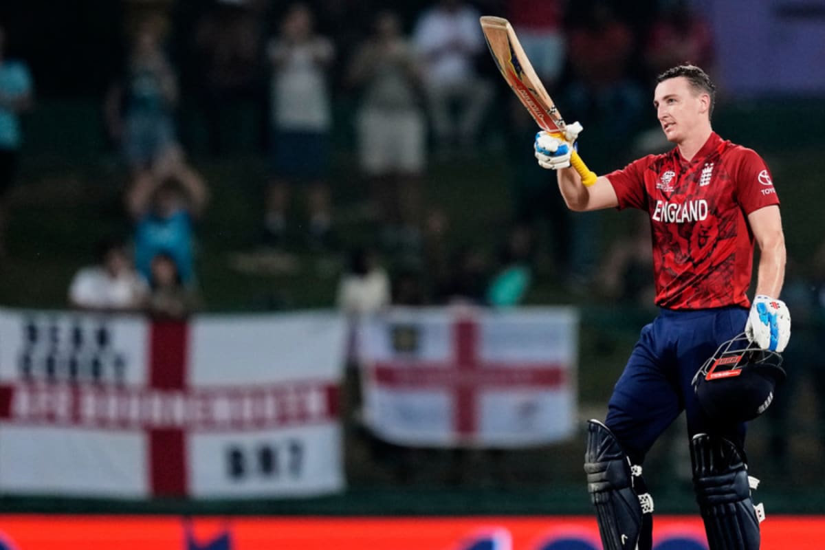 Harry Brook century steers England to tense two wicket win and World Cup semi